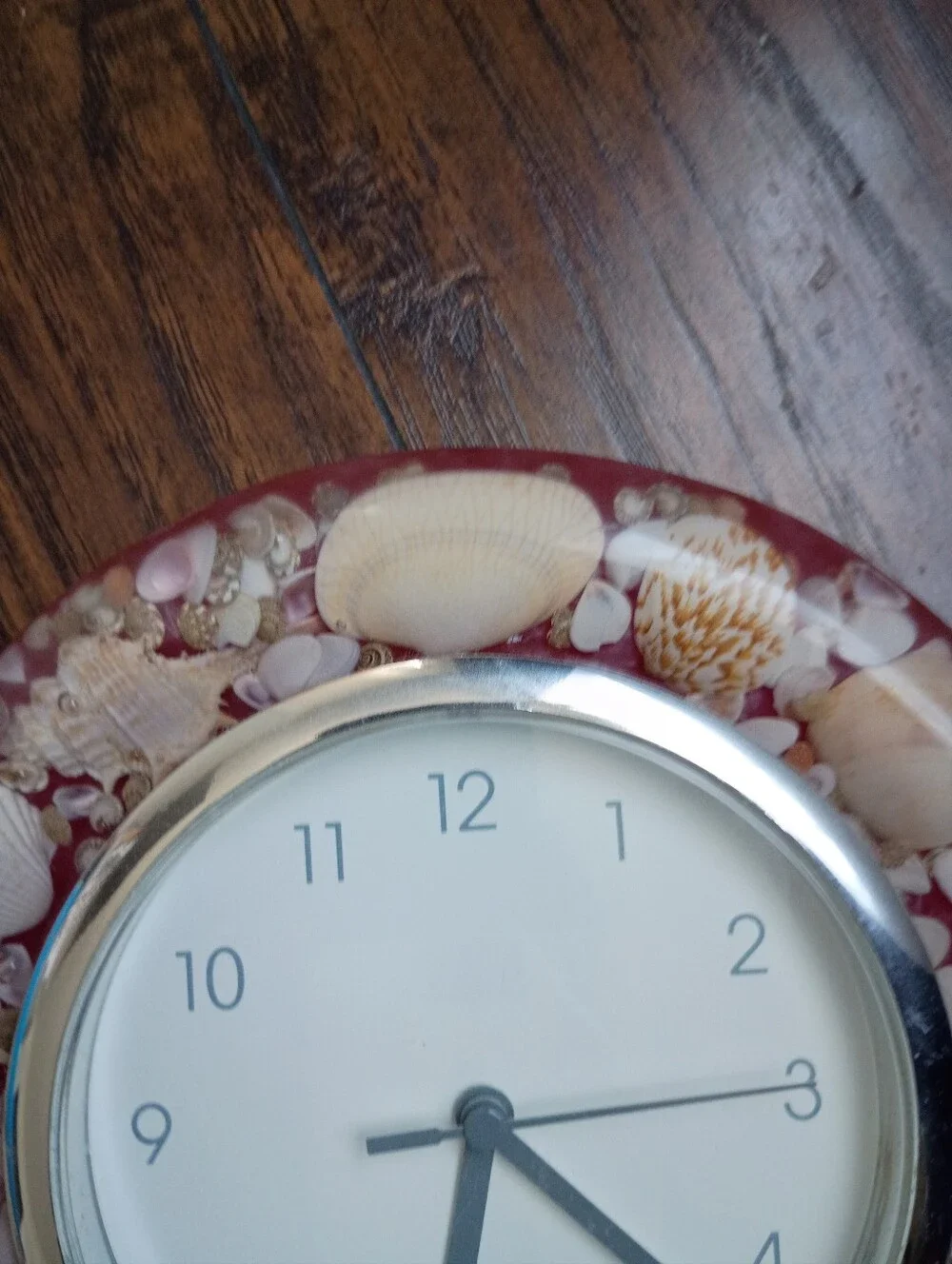 Seashell Accent Wall Clock Pink Marble